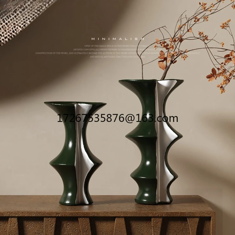 

Wabi Sand Wind New Home Arrangement Ceramic Vase Model Room New Chinese Living Room Coffee Table Dining Table Flower Ware