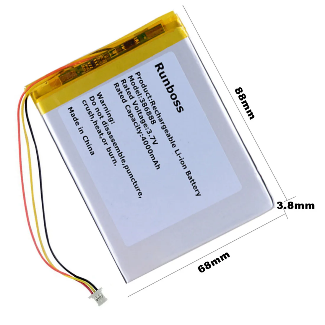10PCS 386888 3.7V 4000MAH Battery for Onyx Darwin 3/4/5/6 Crema Soundup Vasco De Gama Book Buks James Cook 2 Boox E-Book 306480P
