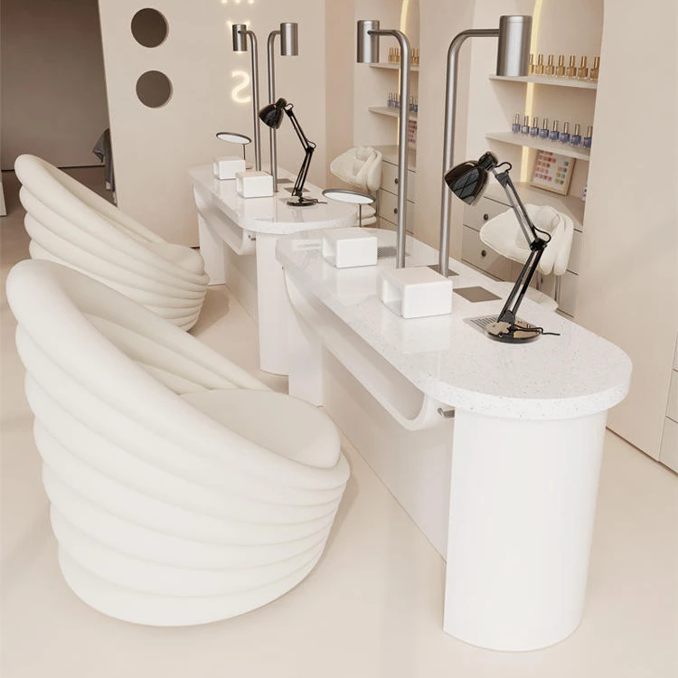 &c High End Embedded Vacuum Cleaner Stainless Steel Multifunctional Nail Table and Chair Set