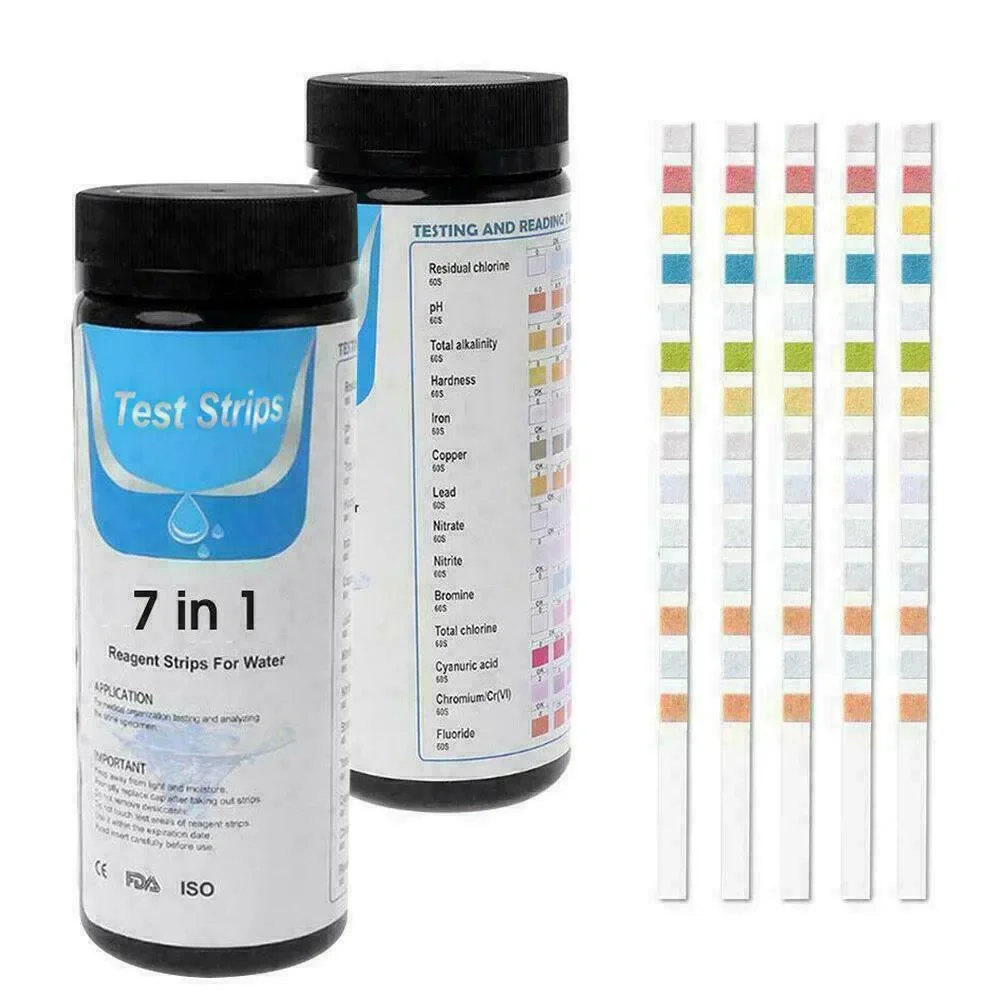 Water Test Strips Home Outdoors Kit Nitrite Strip Paper Pond Pool Spa 50pcs 7 In1 Alkalinity Aquarium Fish Tank