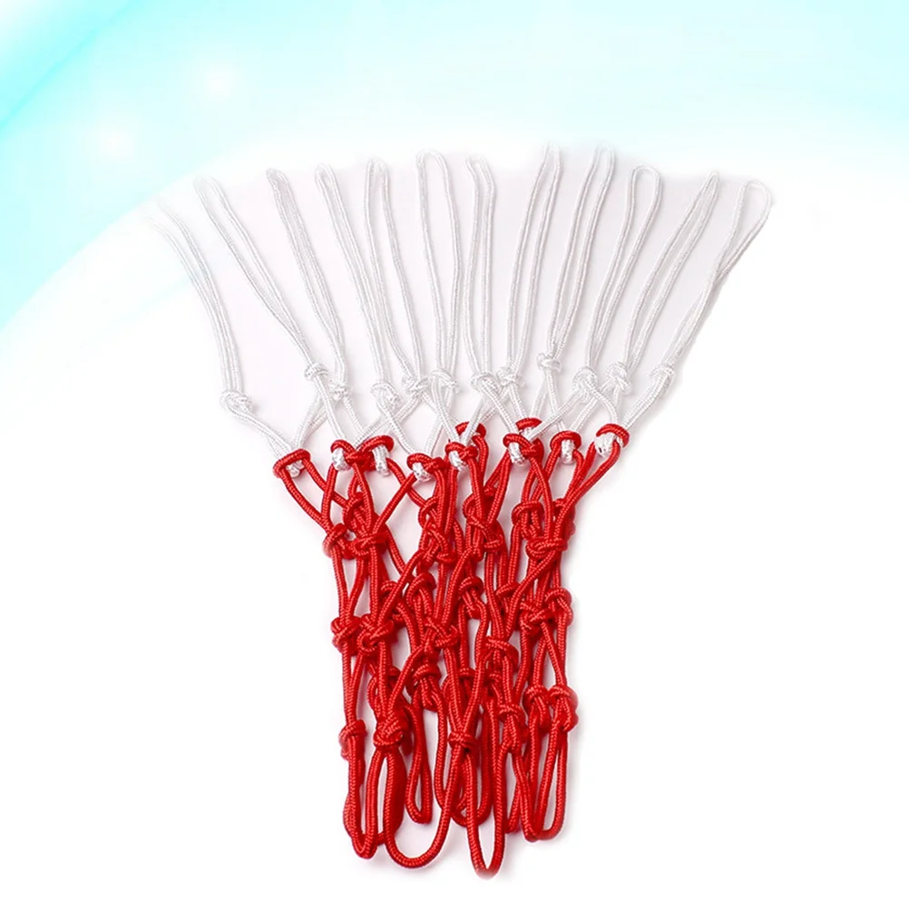 Red de baloncesto profesional roja de 12 bucles, trenzada de nailon, resistente a todo tipo de clima, resistente al desgaste para canjes interiores y exteriores