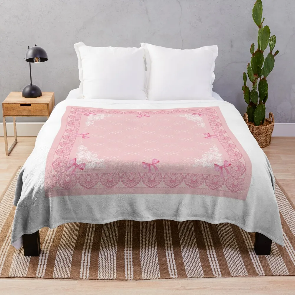 Pink coquette Throw Blanket Decorative Beds Furrys Sofa Quilt Decoratives Blankets