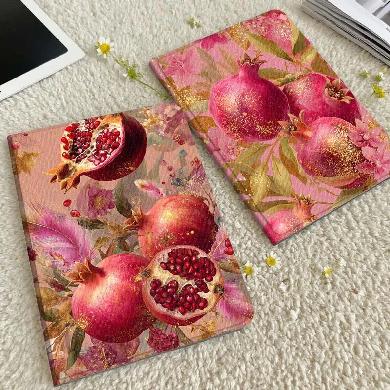 

Red Pomegranate Feather Floral Gift Tablet Case For Xiaomi Redmi Mini Pad SE K 2 4 5 6 7 8 2023 2025 11 8.8 11.2 10.1 Pro