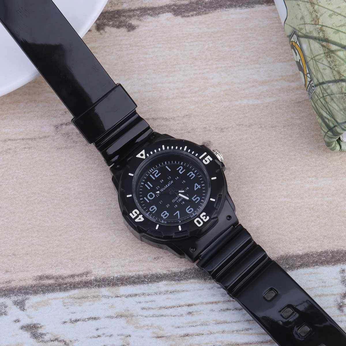 Quartz Watch Black Silicone Band Sports Watches Quartz Movement Accurate Sports Watches