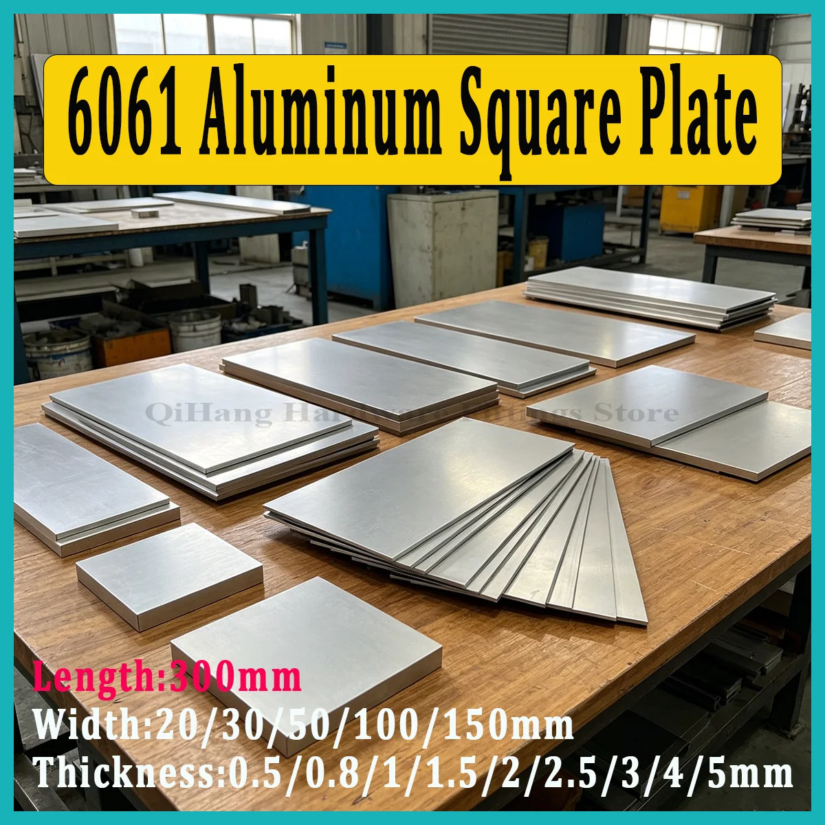 

6061 Aluminum Square Plate, 0.5-6mm Thick Flat Sheet, High Strength Metal Blank, Industrial DIY Custom Cut Hardware