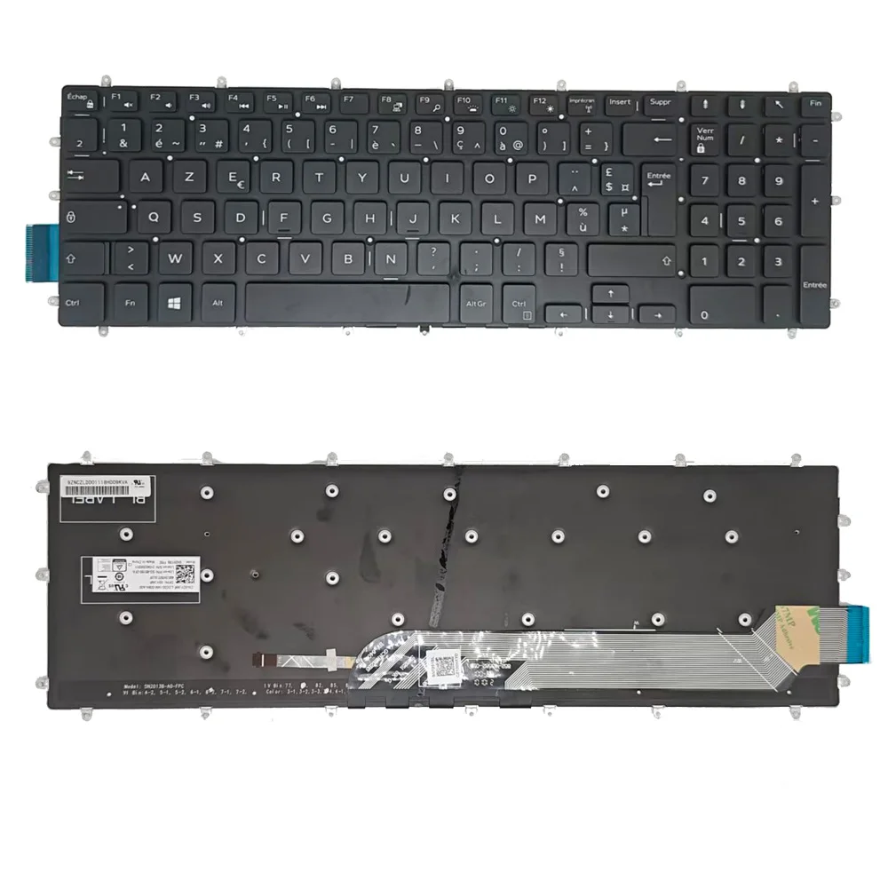 لوحة مفاتيح بإضاءة خلفية فرنسية لأجهزة Dell Inspiron 7566 7577 7587 5775 G3-3579 3590 3779 0R7H22 02J0HC لوحات مفاتيح بديلة