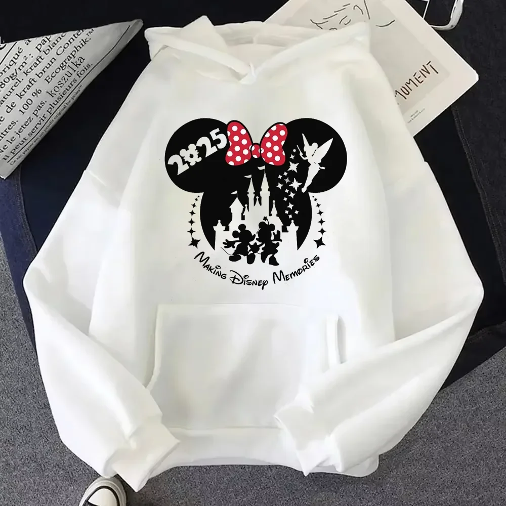 2025 Disney Mickey Minnie Family Vacation Printed Hoodie Autumn My First Disney Trip Pullover Tops Women Casual Sweatshirt