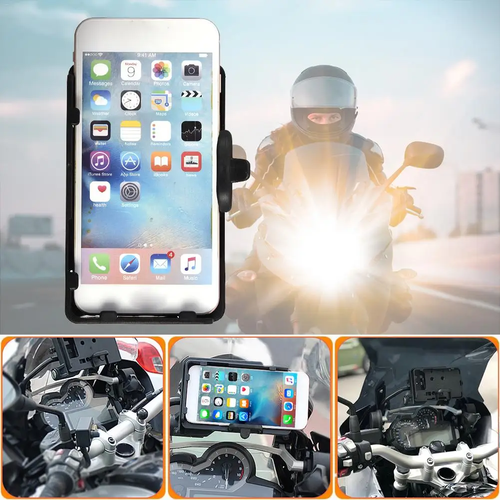 ل BMW R1200GS R1250GS GS 1250 1200 S1000XR R1200RS S1000 XR RS دراجة نارية جزء USB شحن الهاتف الملاحة قوس الدعم