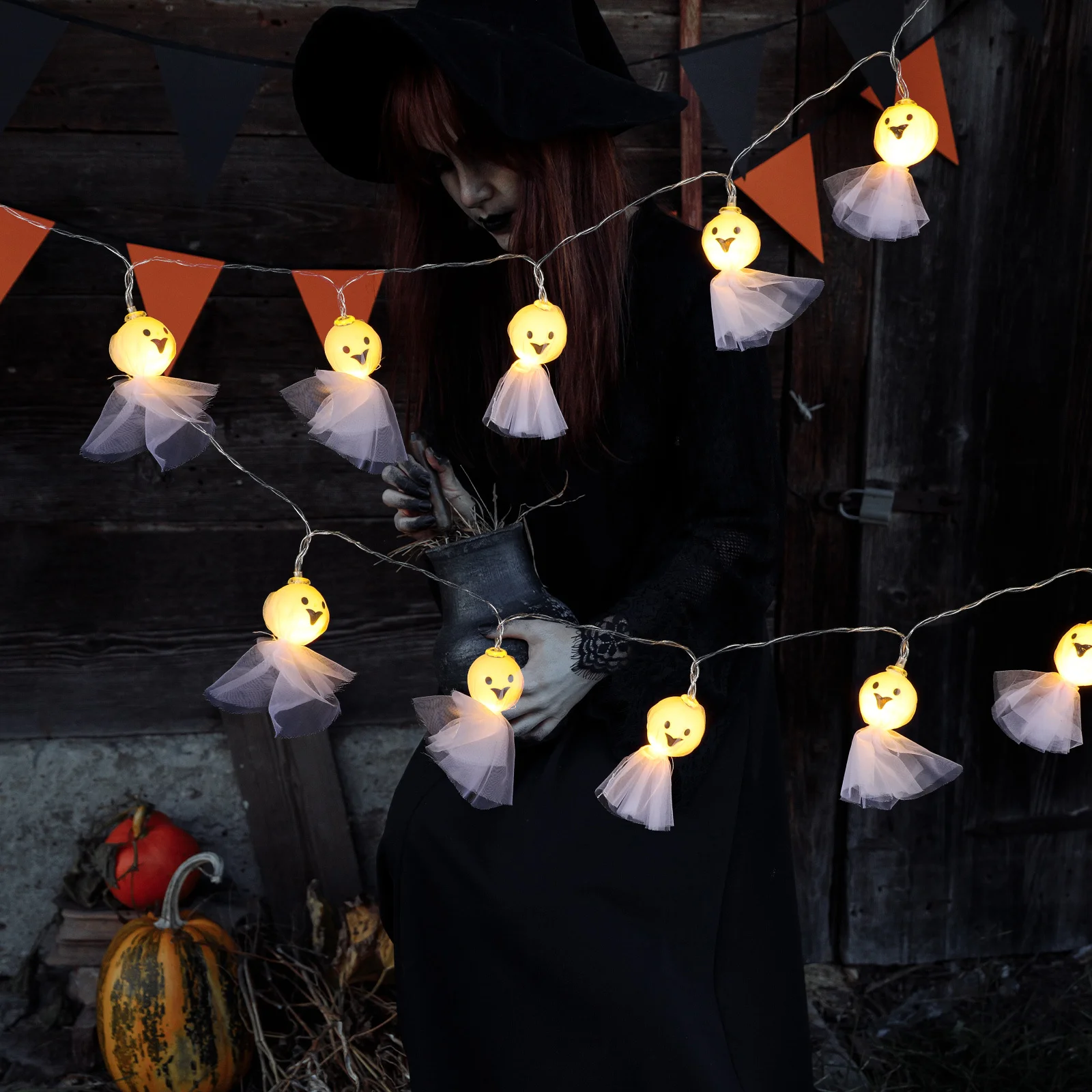 

Ghost Shaped Halloween String Light Multipurpose Party Decoration Copper Wire Festival Pendant Lights String Light