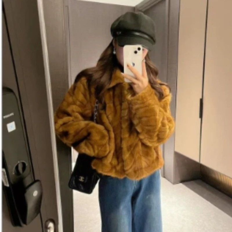 Cappotto in pelliccia di visone imitazione, giacche lunghe in pelle PU, soprabito nero, moda di strada, casual caldo, imitazione, autunno, inverno