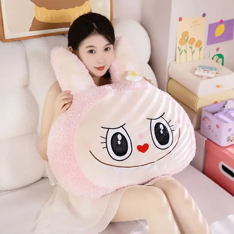 Labubu Kawaii MINISO Anime Children Throw Pillow Cushion Cute Girl Heart Plush Toy Dormitory Living Room Lovely Doll Gifts Toys