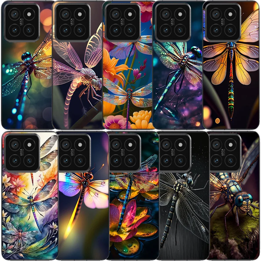 Dragonfly Texture is Realistic Clear Phone Case For Xiaomi Poco X6 X5 Pro X4 X3 NFC F4 GT F6 F5 F3 M5 M5S M4 M3 Pro F2 F1 TPU Pa