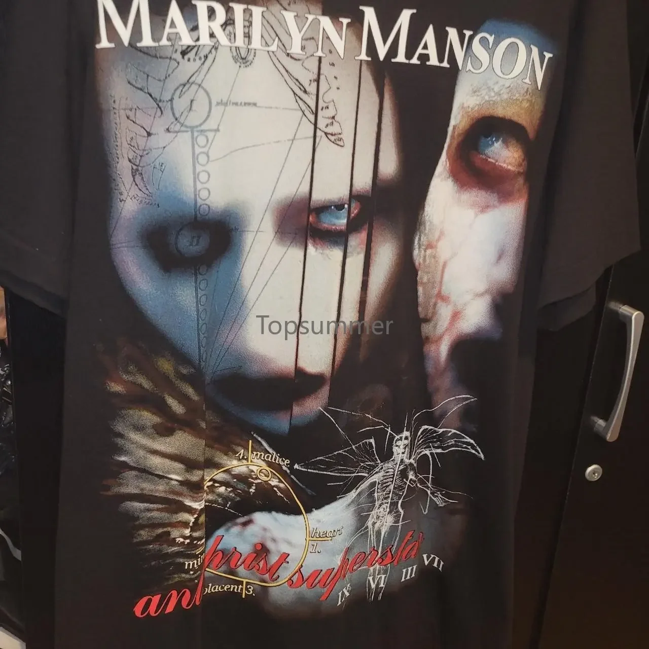 Johndoeretro-Chemise à jambes courtes Marilyn Manson, moderne