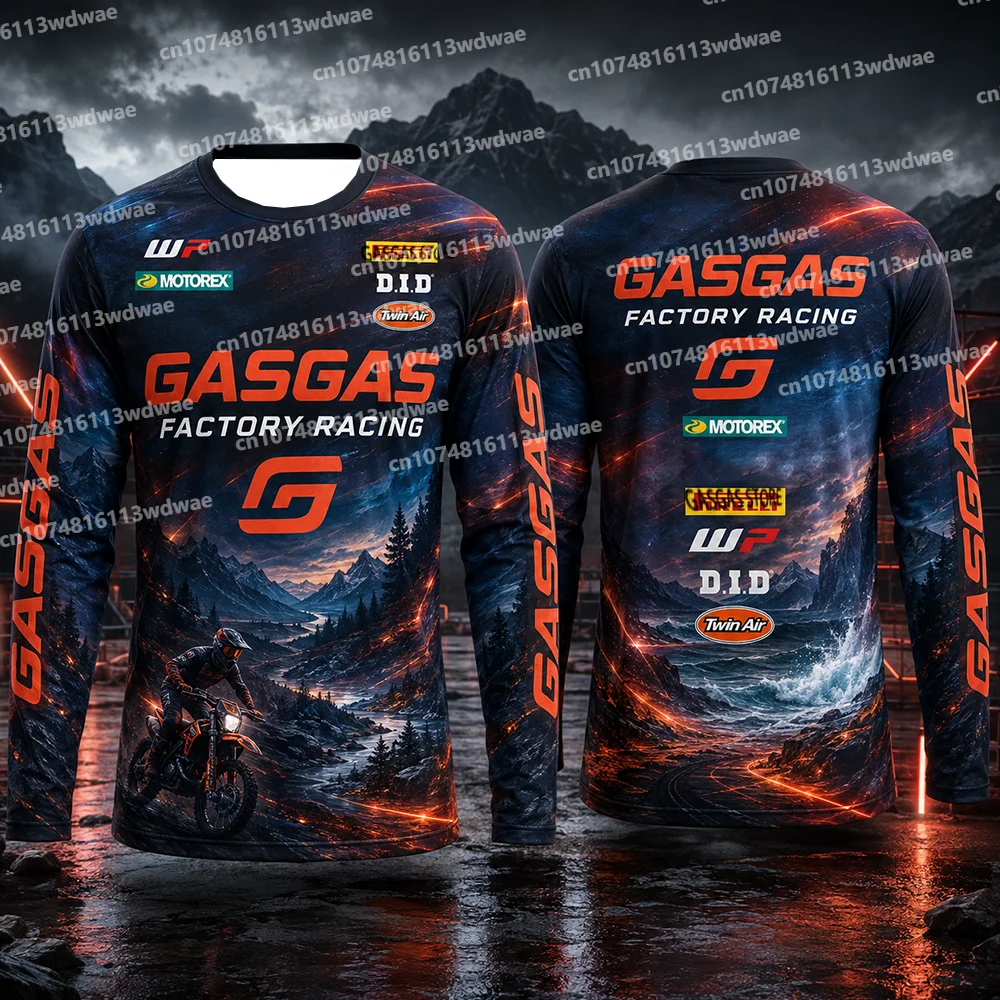 GASGAS Motocross-Trikot Herren Radsportanzug Hebo Motorex Schnelltrocknend Atmungsaktiv Leicht MX Offroad-Oberteil für Profirennfahrer & Enthusiasten