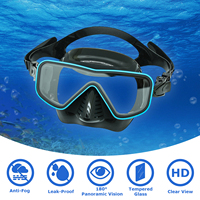 EnzoDate Diving Mask Snorkel Goggles HD Tempered Glass Panoramic Vision Leak Proof Anti-Fog Aluminum Alloy Frame