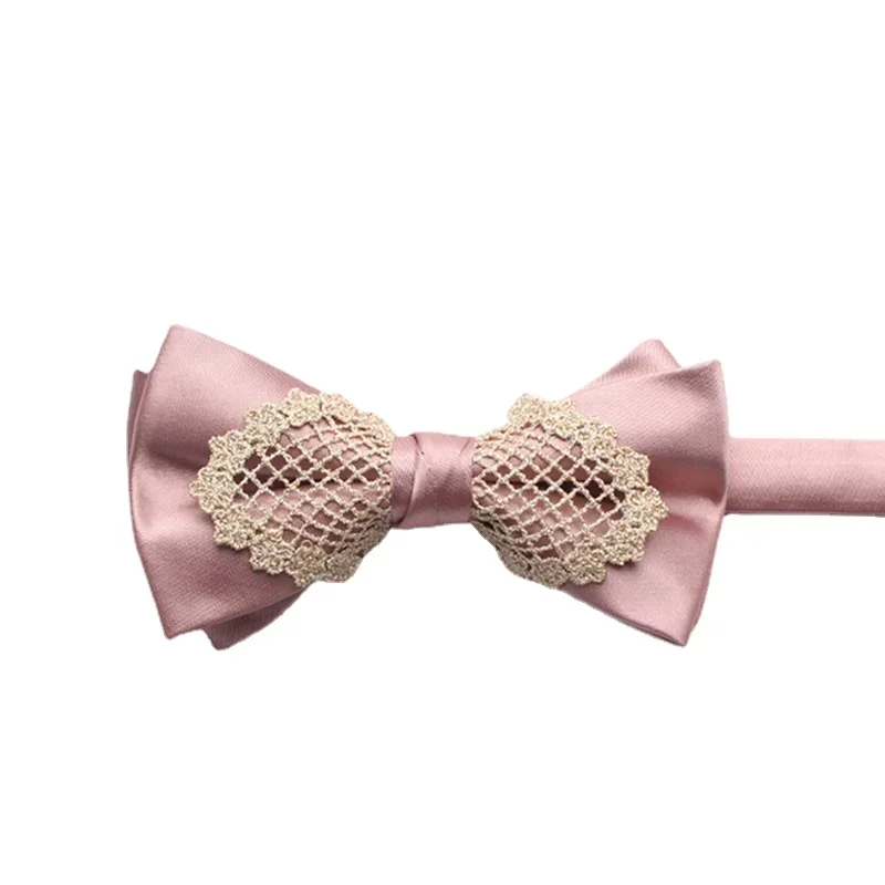 Pajarita teñida de hilo para hombre y mujer, traje de seda de poliéster, vestido, corbata, lazo informal de color sólido, alta calidad