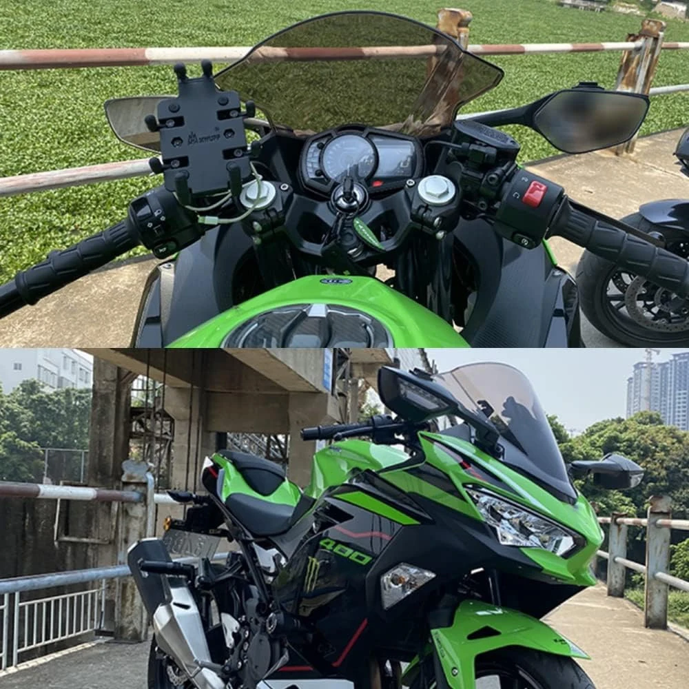 

MTKRACING MIRROR For KAWASAKI NINJA 400 2017-2024 Motorcycle Foldable Mirror LED Turn Light Signals Rear View Rearview Mirrors