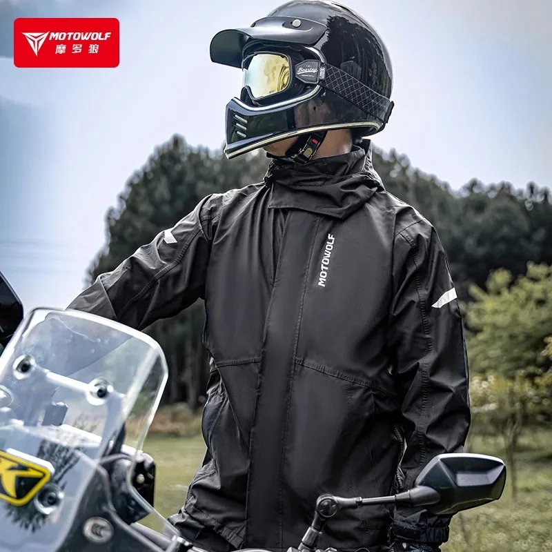 Motorcycle Raincoat Suit Rainstorm Prevention Waterproof Jacket Pants Motorcyclist Rider Raincoat Camping Hiking Cycling Outdoor