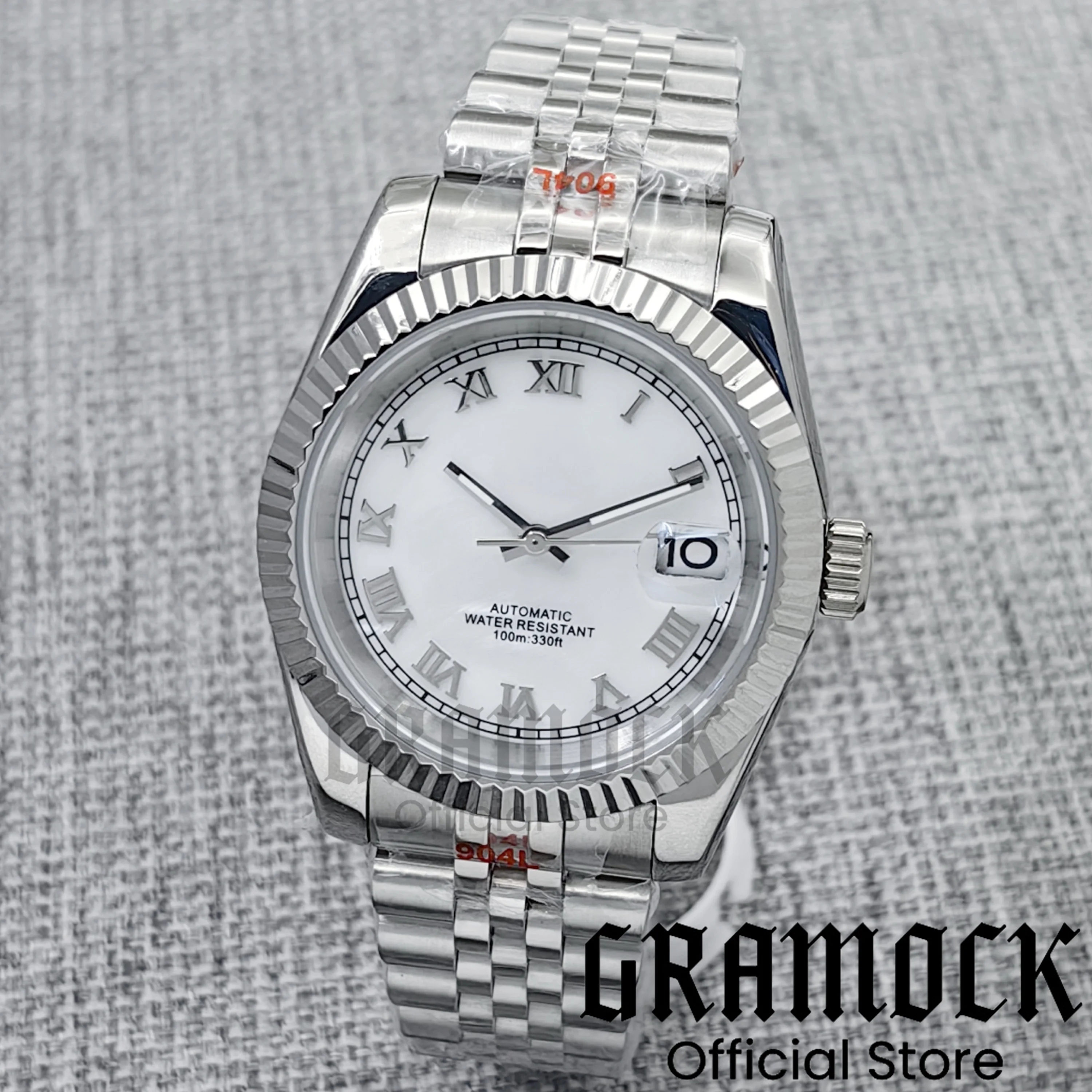 

Gramock Sapphire Glass Roman Dial 36mm/39mm 10ATM Waterproof NH35 Automatic Watch for Lovers Wristwatch Date Lume Mechanical