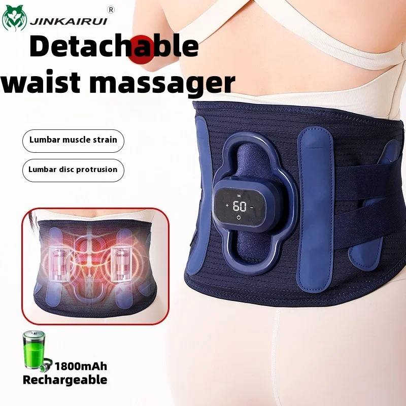

Jinkairui графеновый нагревательный вибрационный массажный поясной ремень, поясничная поддержка, двойное давление, дышащий, для облегчения боли в спине
