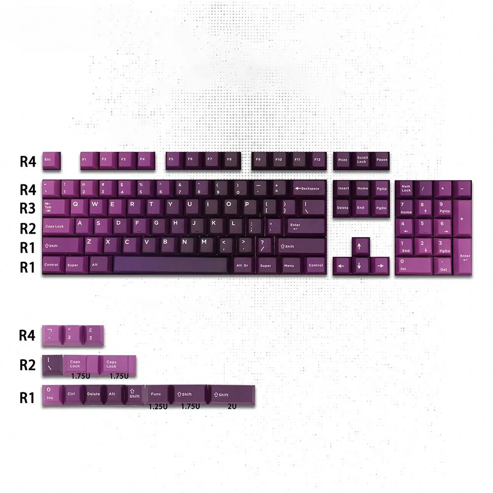 

Master 122 Keys Cherry Profile PBT 5-Sided Sublimation Keycaps Set for Mechanical Keyboard