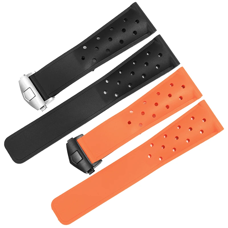 22mm Watch Strap Bracelet For TAG heuer MONACO F1 CAZ201 WAZ2113 CAZ1010 CARRERA FORMULA Men Watchband Sports Rubber Silicone