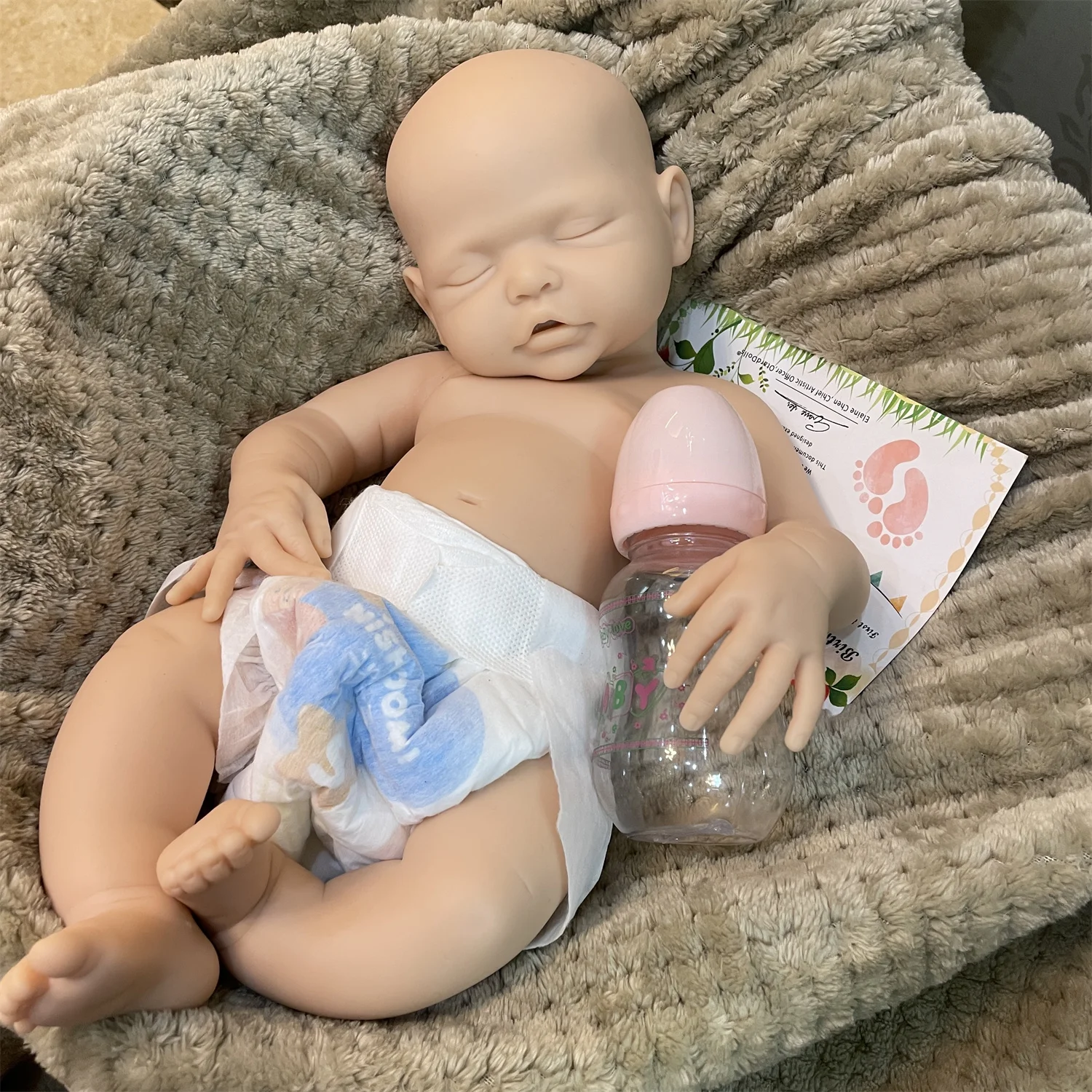 Muñeca De Silicona sólida lavable con boca abierta De 18 pulgadas para niña Reborn con piel pintada, muñeca De Silicona realista