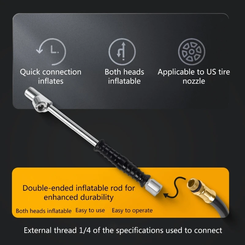 Two Way Connection Heavy Duty Air Chuck Set-1/4 Inch Female-NPT  Head Air Chuck Tire Inflator Gauge-& Air Compressor