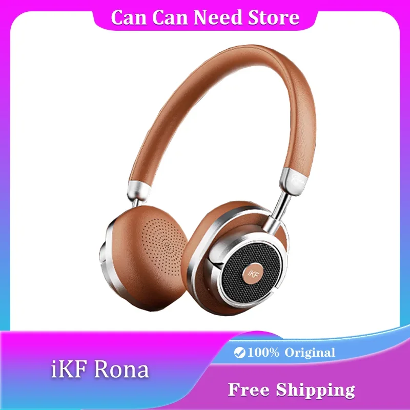 iKF Rona Headphones Retro Wireless Bluetooth Active Noise Cancelling Ear-Protecting Headset Rock Metal Bass-Heavy Stereo Headset