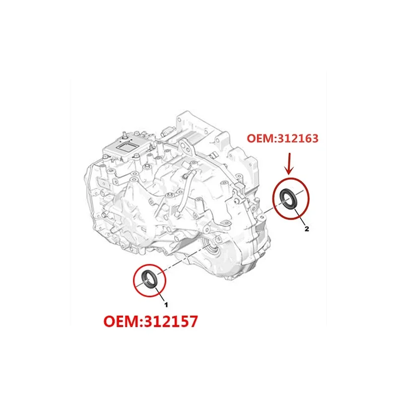 312157 312163 for Peugeot 408 508 Citroen C5 C4l Car Transmission Oil Seal Left and Right Transmission Edge Gasket