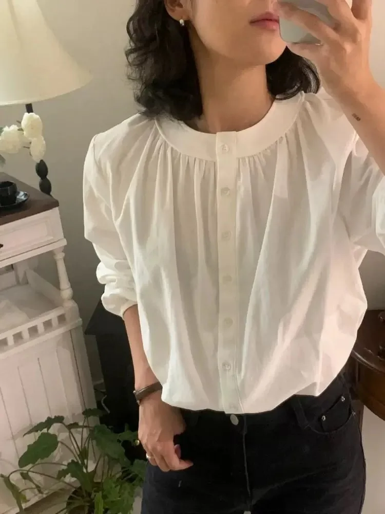 

Женский свободный кардиган из хлопка с одной пуговицей, длинный рукав, однотонный, в стиле французского кэжуал