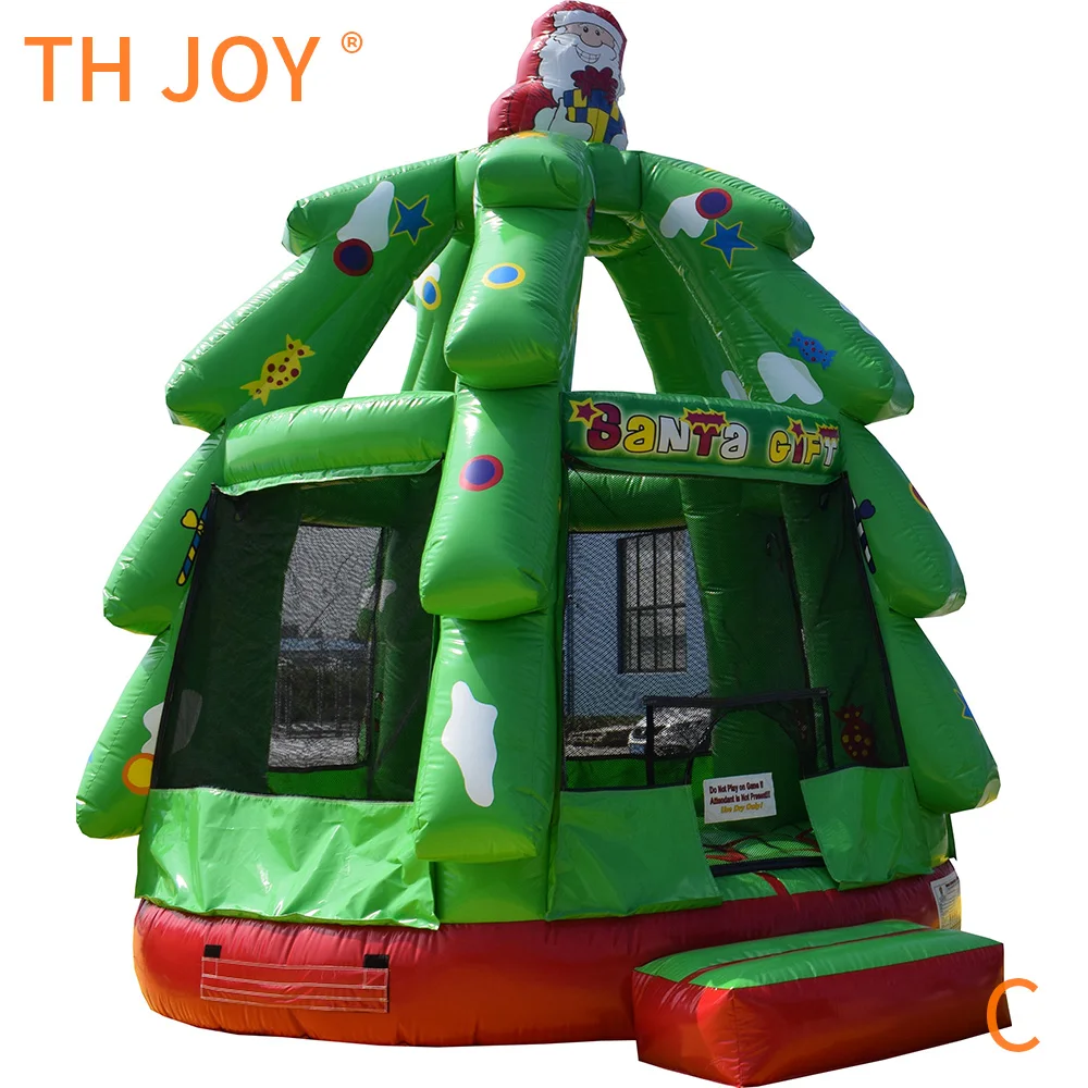 fast air ship to door, Commercial Inflatable Christmas Tree Bounce House, 2025 new Xmas Bouncy Jumping Bouncing Castle for Kids