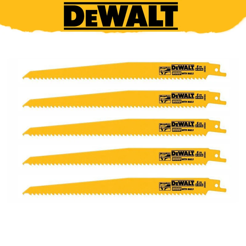 

DEWALT DW4803 9 дюймов Набор из 5 биметаллических конических пильных полотен TPI 6 (для пилок с шиной 6 TPI), инструменты и аксессуары для деревообработки