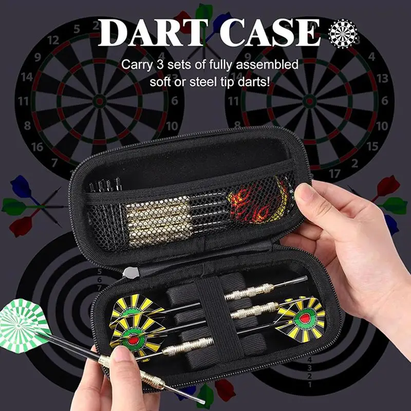 1PC EVA Boomerang Tip Bag Organizer 3-Cell Carrying Case Steel Plastic Tips Shaft Storage Pouch For Sports & Outdoors