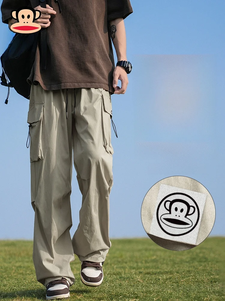 

PaulFrank Loose Straight Leg Casual Pants for Men Autumn New Sle Outdoor Leisure Trousers Parachute Workwear Breathable