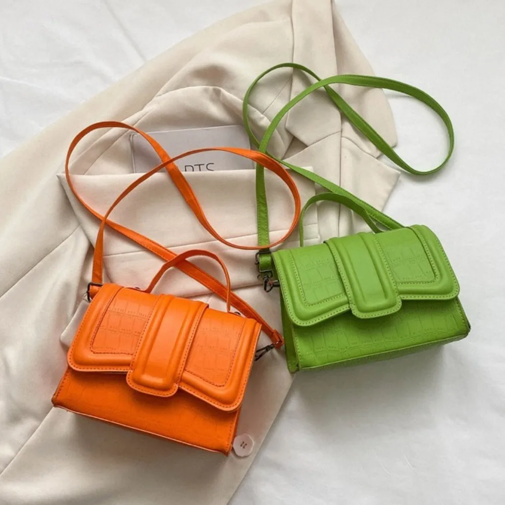 

Fashion Korean Style Vintage Square Bag Candy Color PU Y2K Single Shoulder Bag Handbags Ins Crossbody Sling Bag Daily