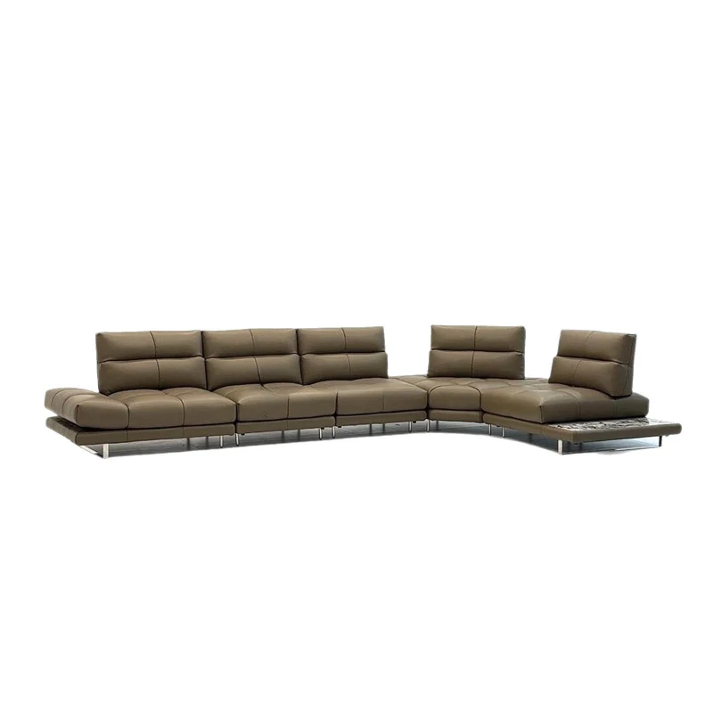 Full leather sofa, wide and deep seat, large sofa with movable backrest