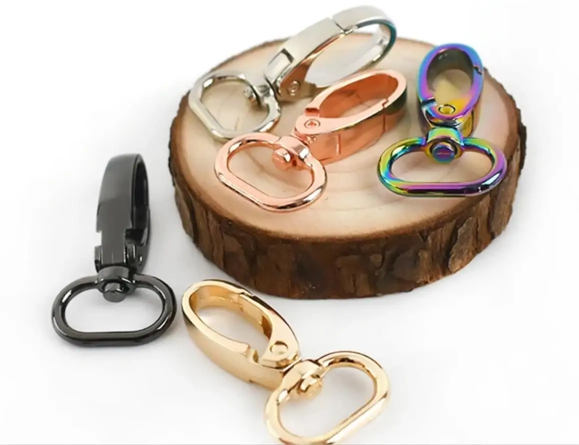 50Pcs Metal Strap Buckles Swivel Lobster Clasp Bag Webbing Belt Snap Hooks Handbag Carabiner Hangers DIY KeyChain Accessories