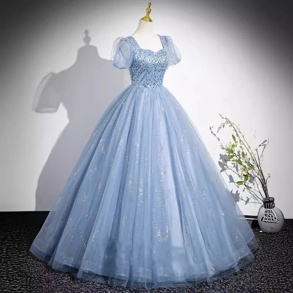   Novo mori quinceanera vestidos querida com miçangas escape princesa renda lantejoulas luz vestidos de baile noite personalizado