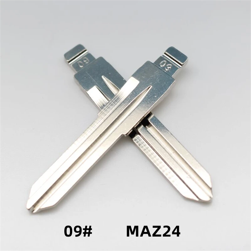 OEM 20Pcs 09# MAZ24 Metal Blank Uncut Remote Key Blade For Mazda Vizi 323 626 929 For Keydiy KD Xhorse VVDI JMD