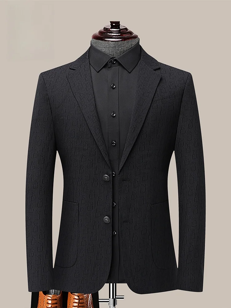 

Rn Spring Autumn New High End Single Button Men's Busin Casual Slim Fit Formal Small Suit Jaet Polyester Blend Long S...