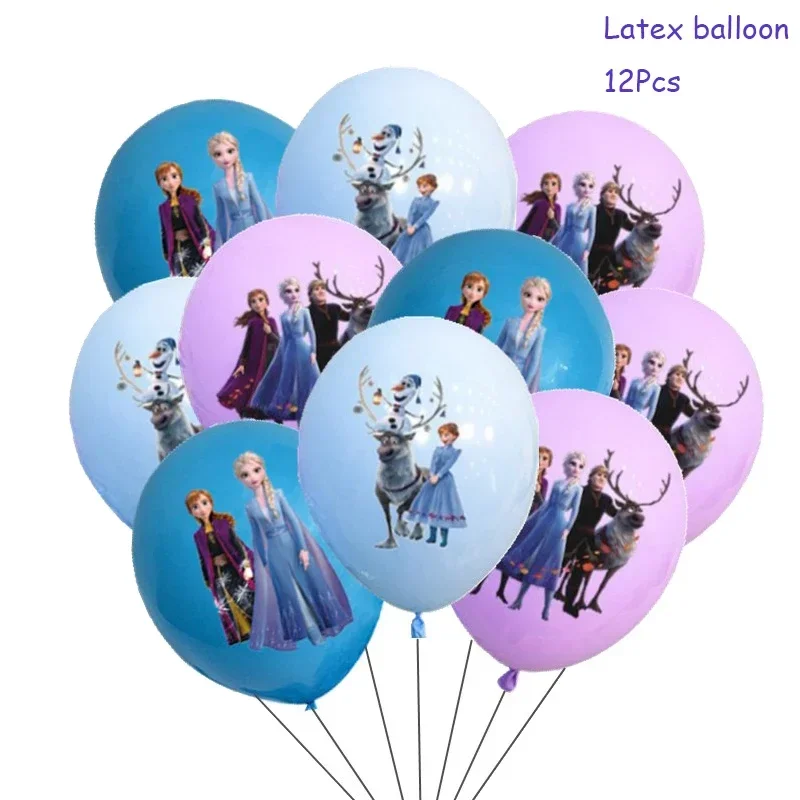 Frozen Elsa Anna Birthday Party Decoration Set di stoviglie usa e getta piatto tovagliolo palloncini Baby Shower Snow Queen Party Supplies