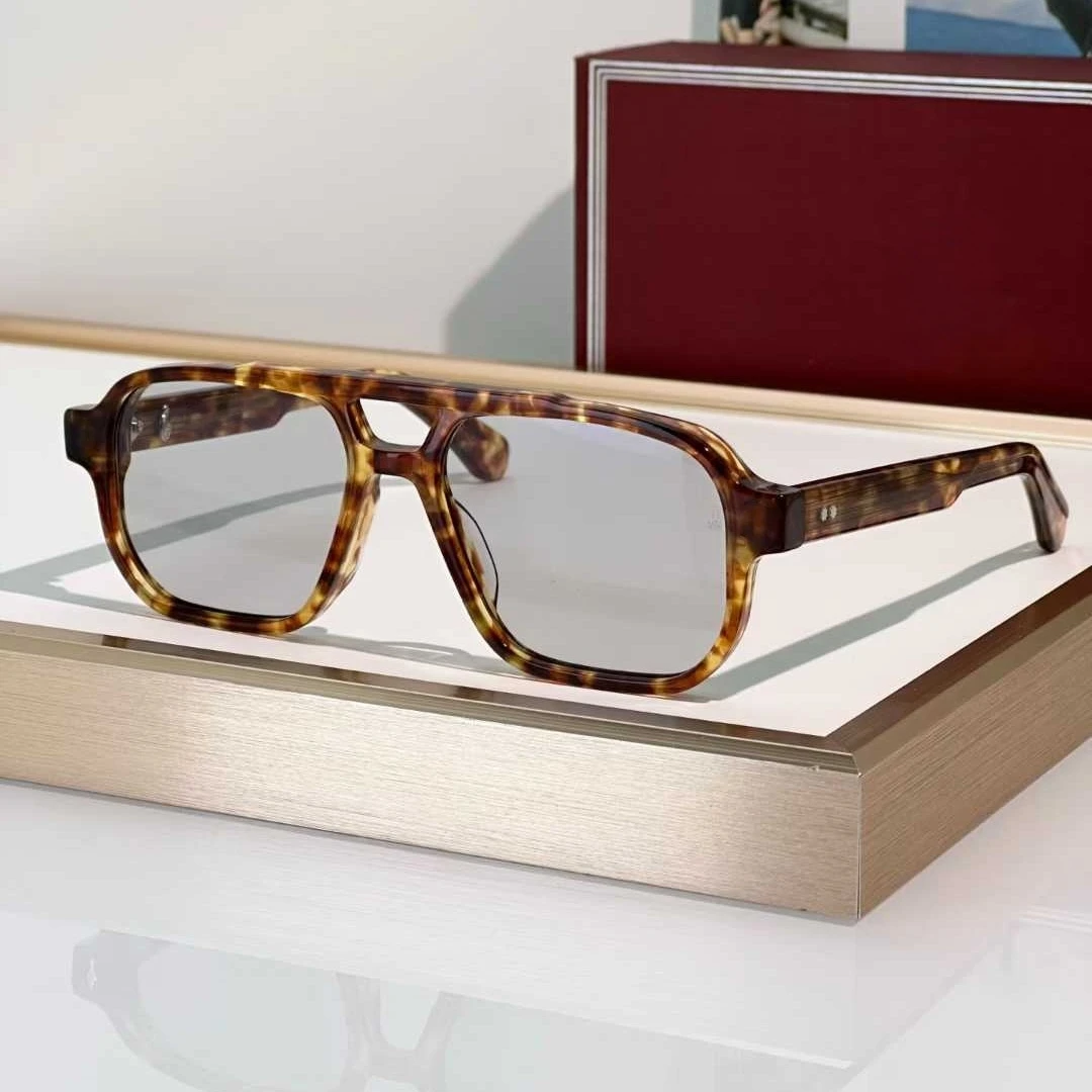 

Солнцезащитные очки JJMM EVANS 2024, роскошные модные трендовые винтажные толстые однотонные ацетатные ретро-квадратные 2 моста, дизайн унисекс A +, высокое качество