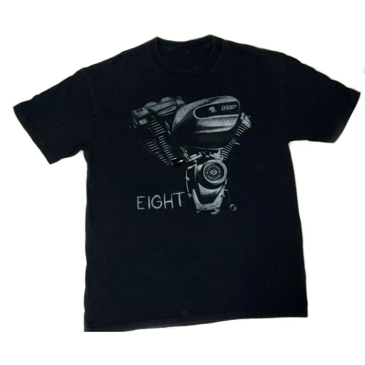 

American Motorcycle H-D -Eight Engine T-Shirt 100% Cotton O-Neck Short Sleeve Summer Casual Mens T-shirt Streetwear
