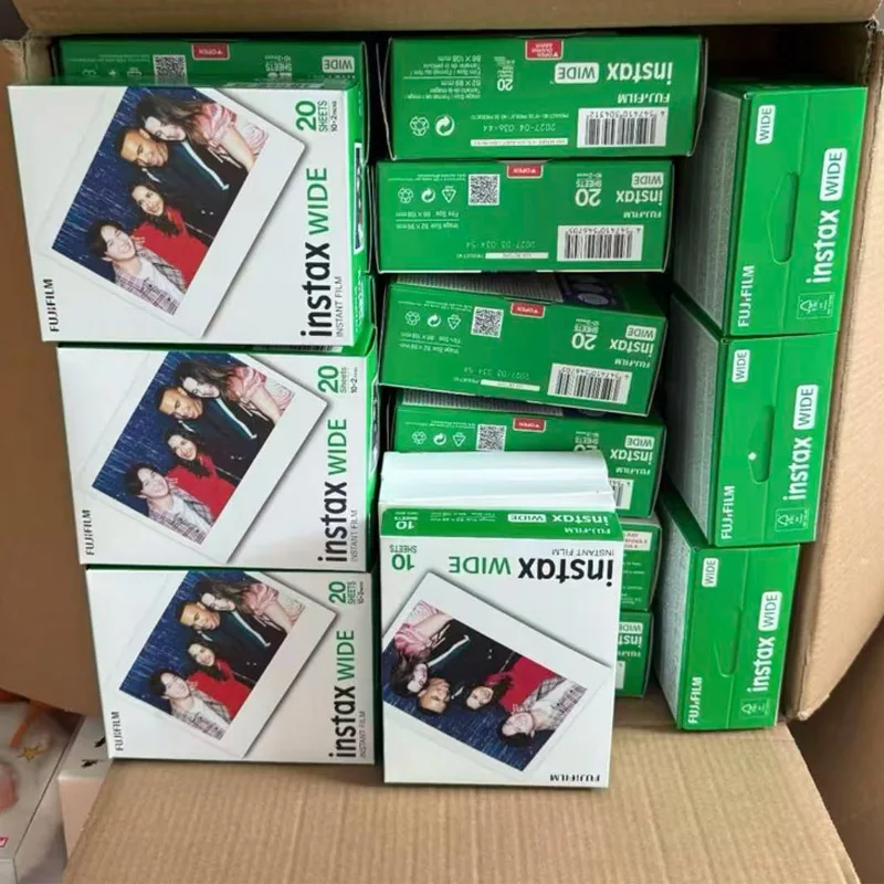 5-inch Photo Paper Fujifilm Instax Wide Film 10-100 Sheets Monochrome Instax White Edge For Fuji Camera WIDE 300/400 Link Wide