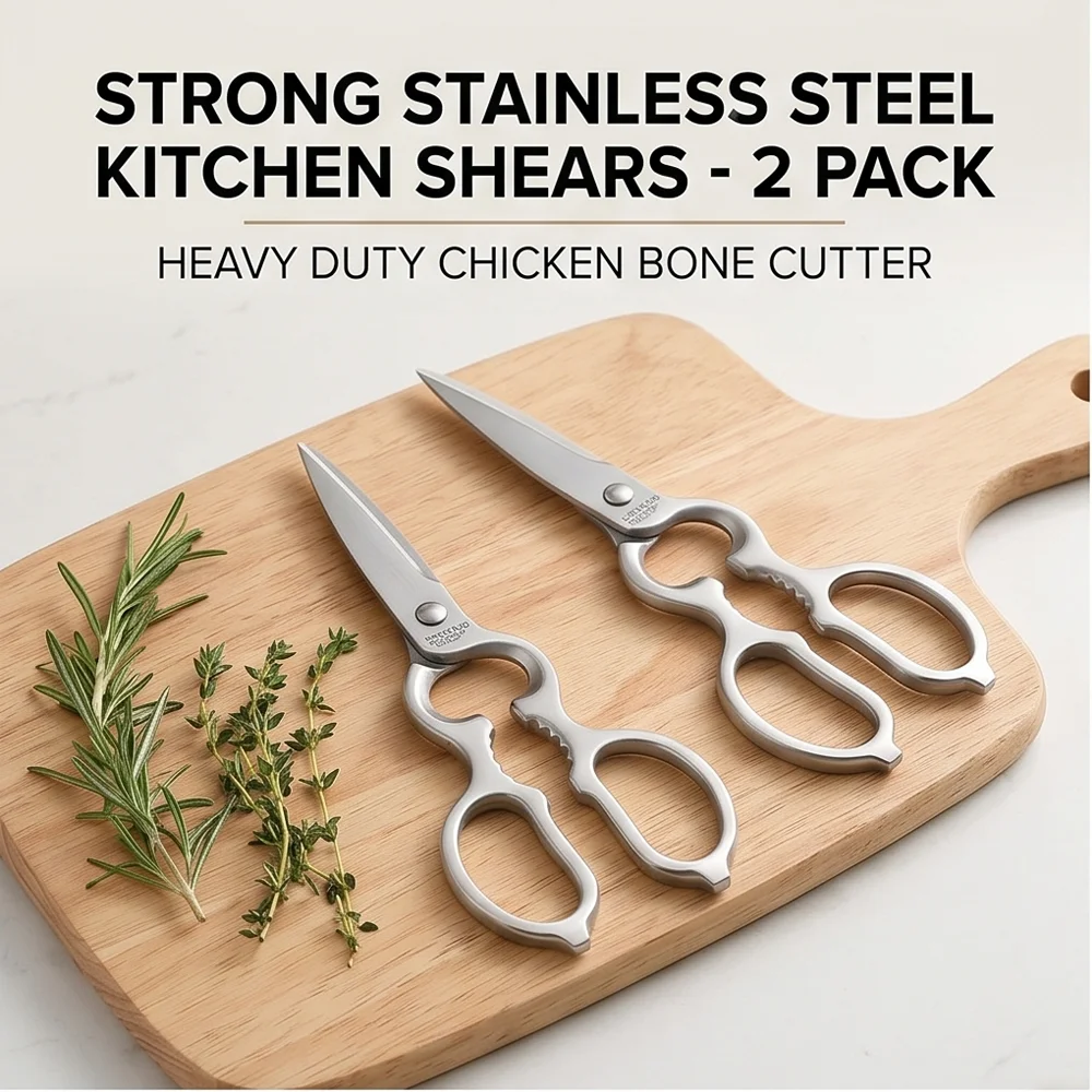 9  Inch All Stainless Steel Blade Handle Calabash Shape Vegetables Multi Chicken Bone Scissors Kitchen Utility Hand Tool