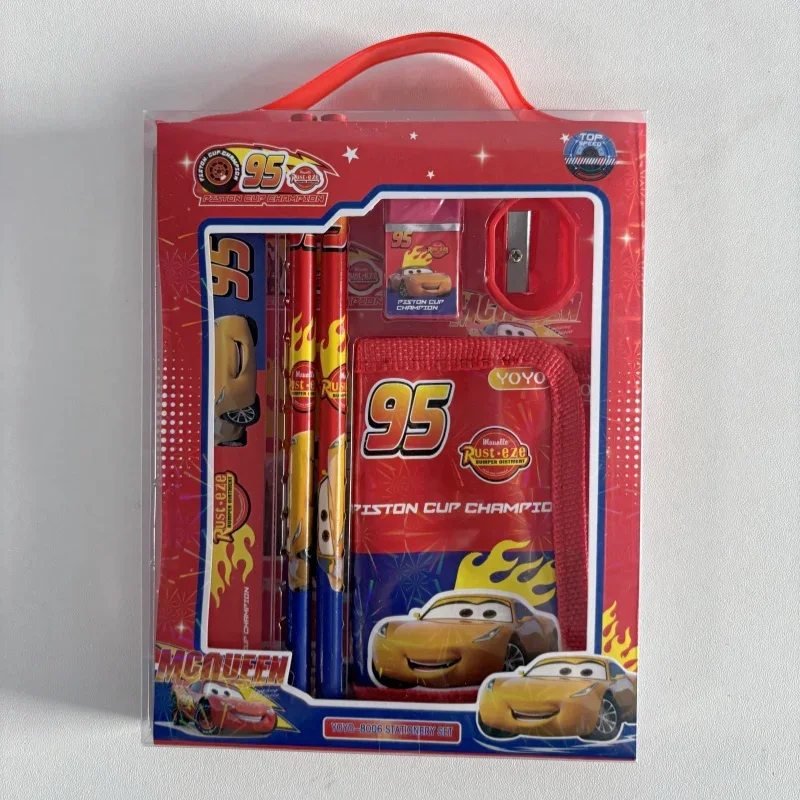 Disney Cars Stationery Set Cartoon Car Eraser Pencil Sharpener Students School Supplies Rulers Purse Children Birthday Gifts