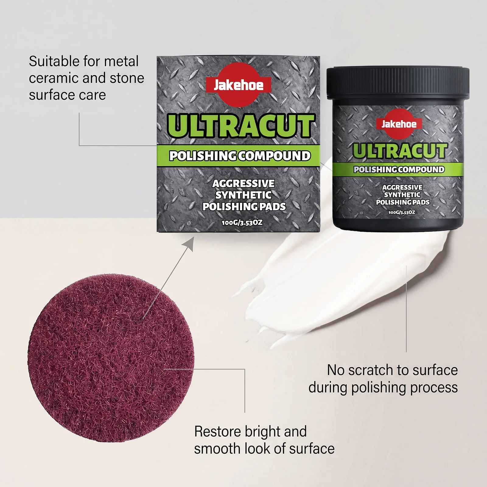 100G Metal Cleaning Paste Gentle Remove Rust Stains Polishing Restoring Gloss Daily Maintain Multipurpose Metal Polisher Paste