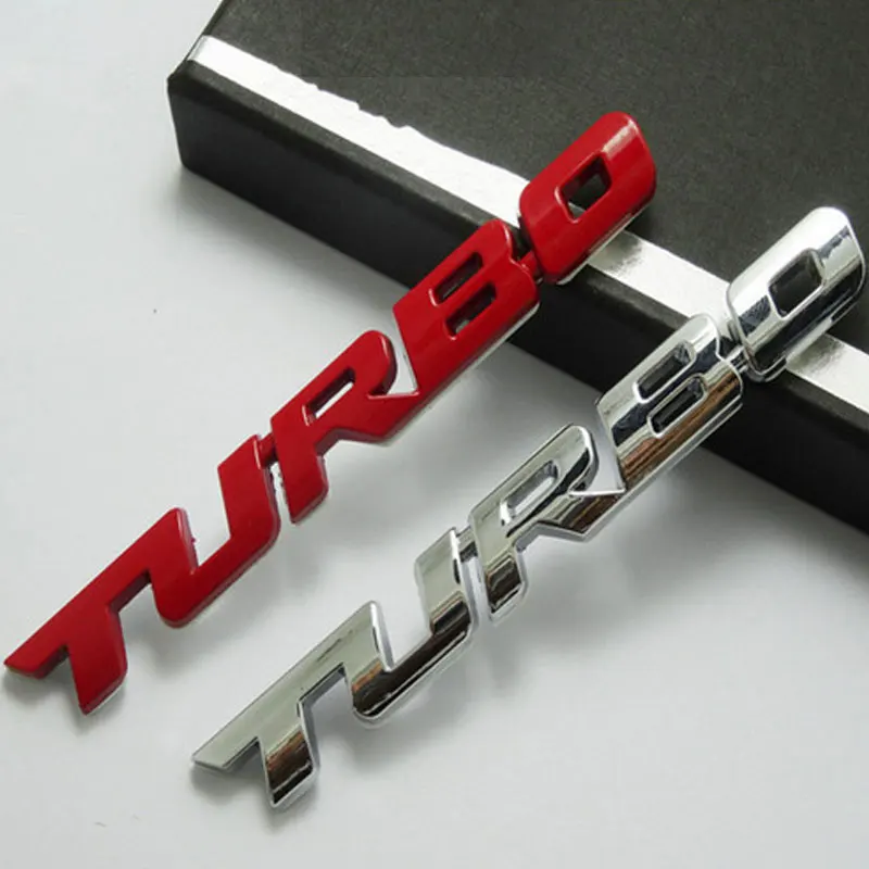 

TURBO badge emblem car stickers labeling tail box logo for car rear trunk accessories sports Original decorate letter decals