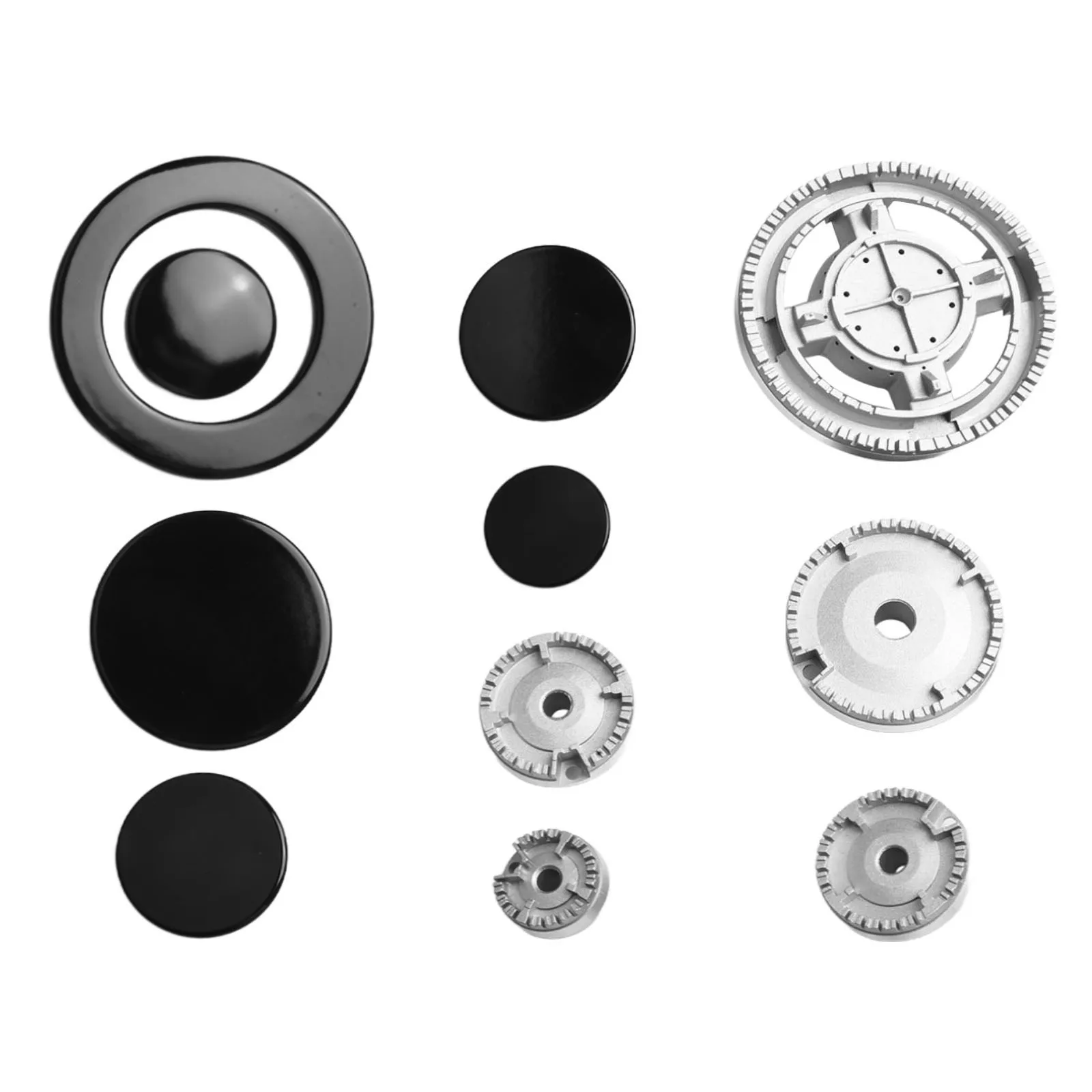 Zinc Alloy Gas Range Burner Head Set For Sabaf Stoves Metal Flame Diffuser Cover Replacement Kit